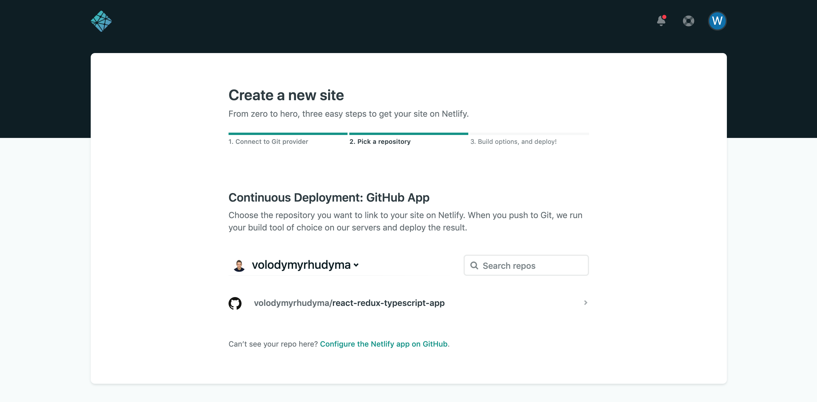 Netlify deploy from Github
