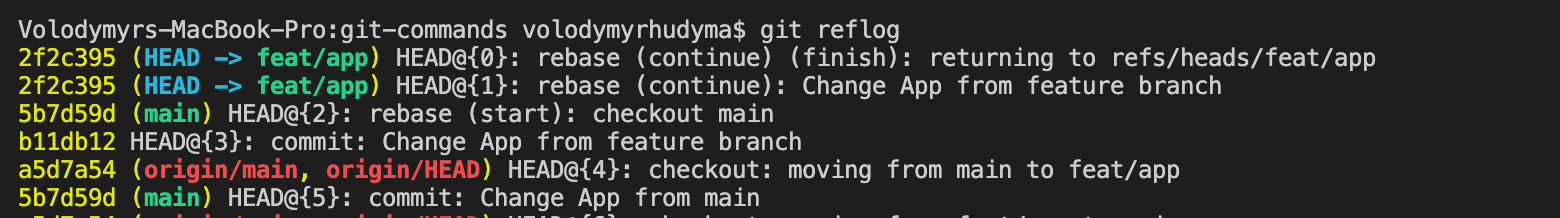 Git Reflog Example