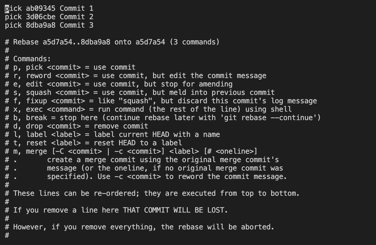 Git Interactive Rebase Command [2]