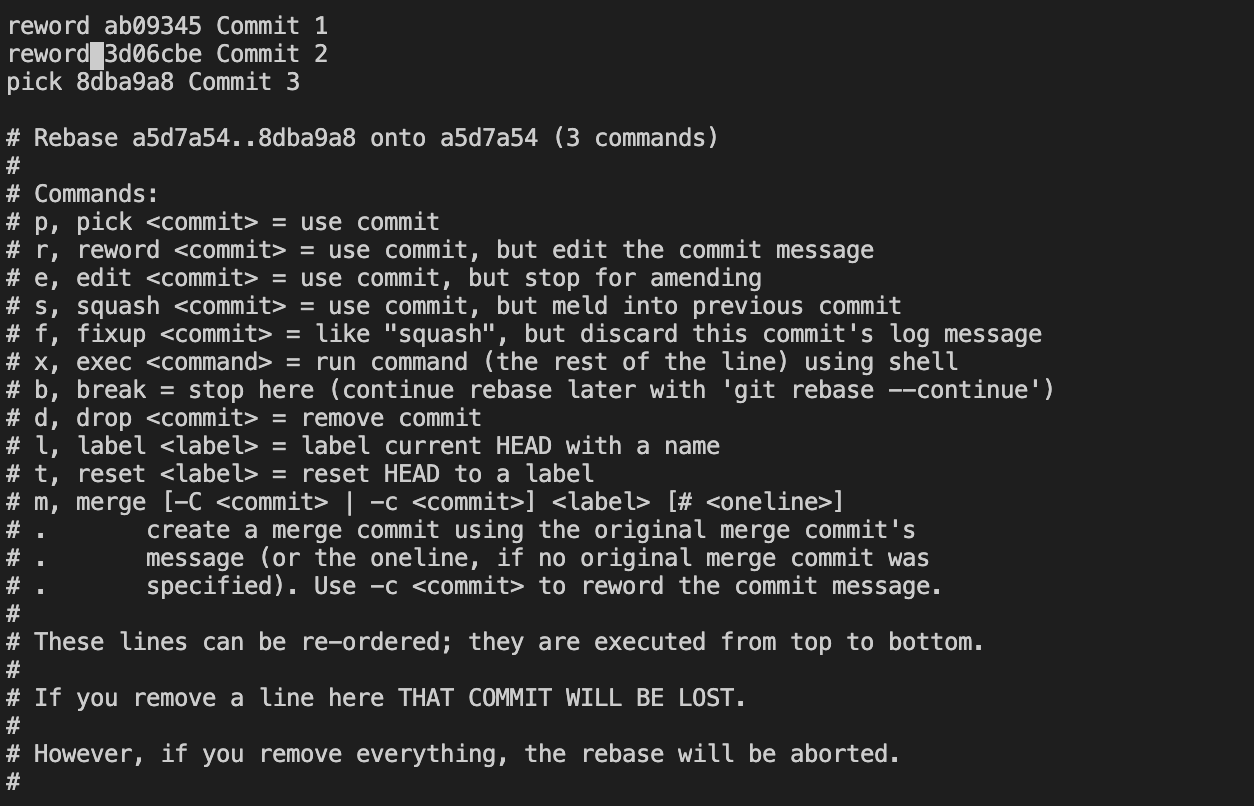 Git Interactive Rebase Command [3]