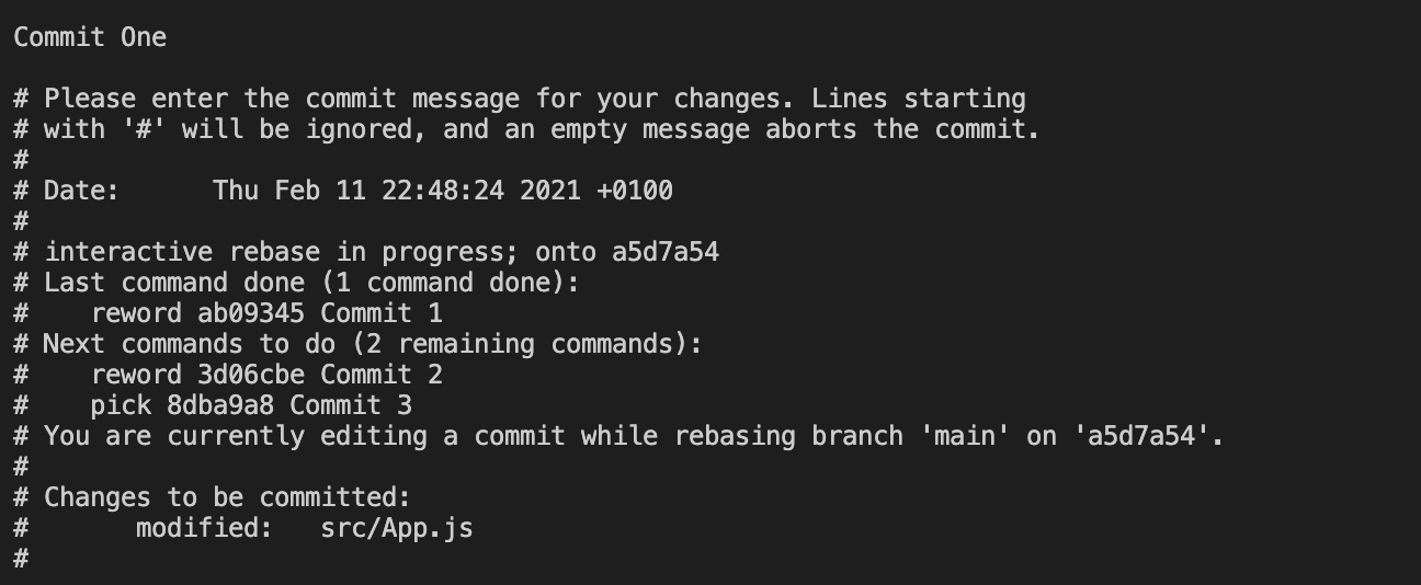 Git Interactive Rebase Command [4]
