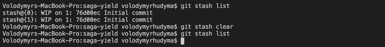 Git Clear All Stashes From The List